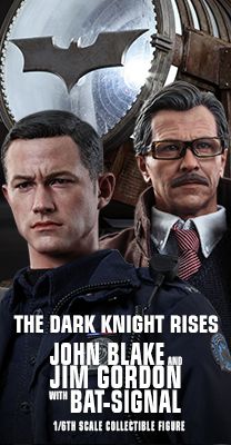 John Blake and Jim Gordon with Bat-Signal